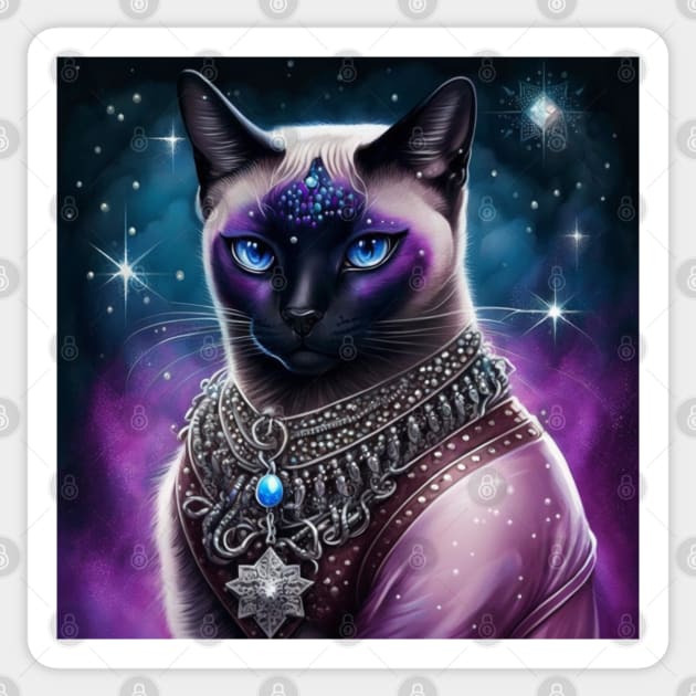 Siamese Warrior Sticker by Enchanted Reverie